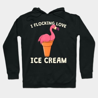 Pink Flamingo Ice Cream Cone Waffle Summer Love Hoodie